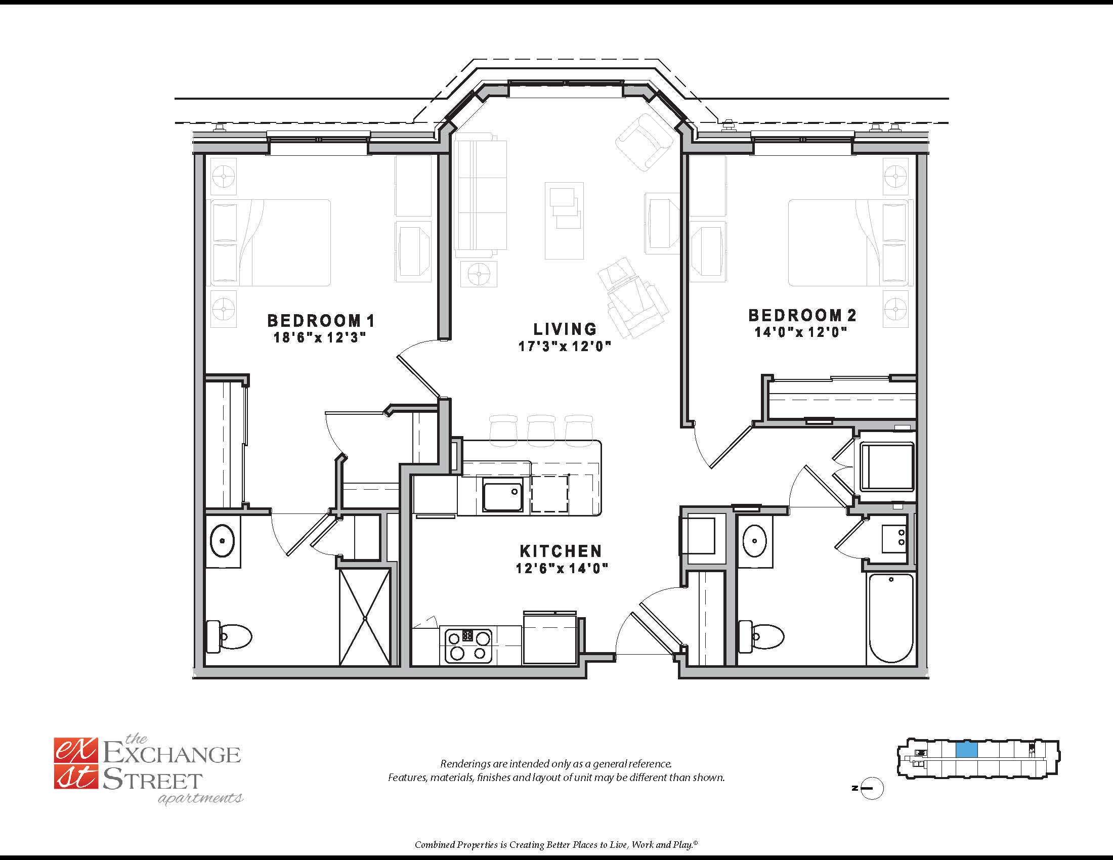 Malden - 2 Beds, 2 Baths - Image 2